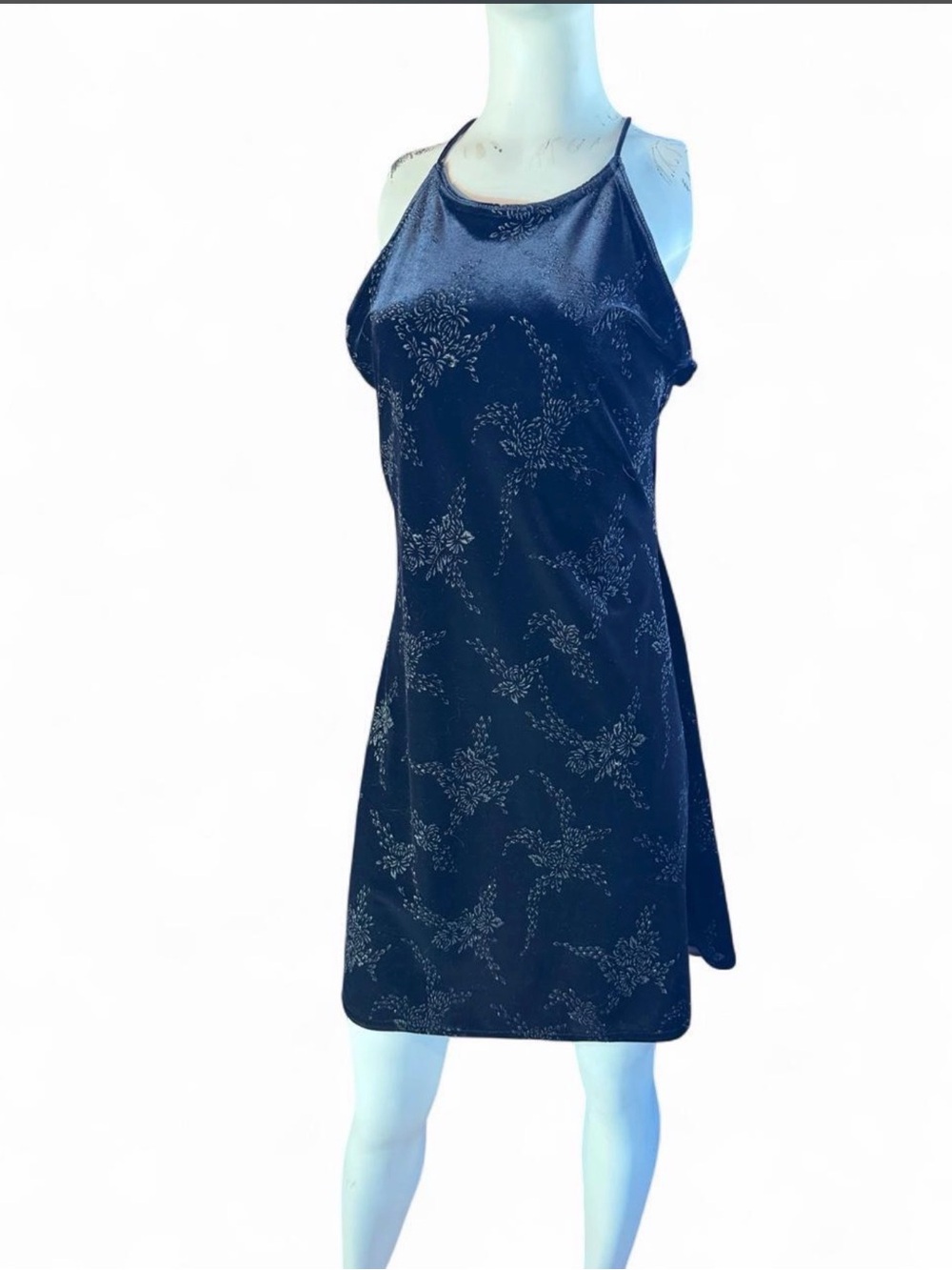 Vintage 90s All That Jazz velvet mini dress w embellished details